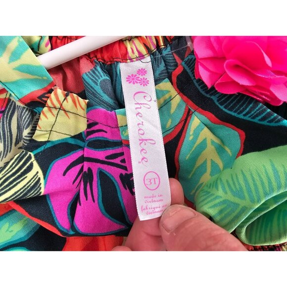 Cherokee Girls Floral Safari Spaghetti Strap‎ Sundress size 3T - Picture 2 of 9